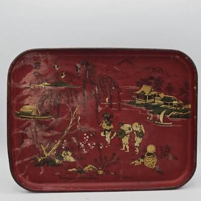 Antique Serving Tin Tray