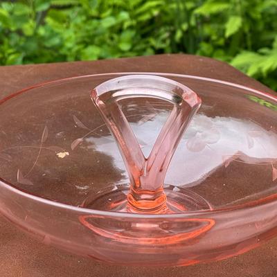 Pink Depression Glass Tidbit Tray 