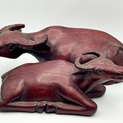 Carved Water Buffalo Figurine & Trinket Box