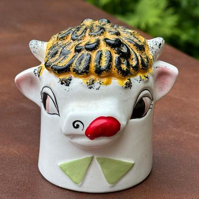 HH Holt Howard Collectibles Cow Salt Shaker W Sticker