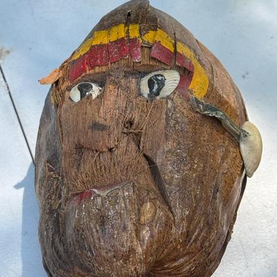 Carved Coconut Head