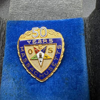 Massachusetts OES Order of the Eastern Star 50 Years Membership Collector's Pin