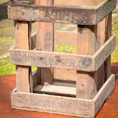 Antique Belmont Springs Water Co Crate