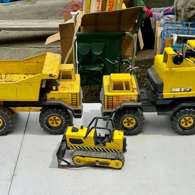 (3) Metal Tonka Trucks