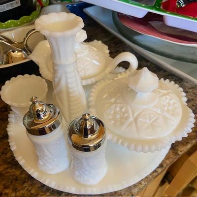 Sale Photo Thumbnail #20: milk glass