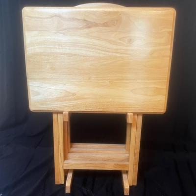 Folding Tray Tables & Rack: 5pcs