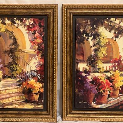 Pair Of Framed Textured Prints By Betty Carr