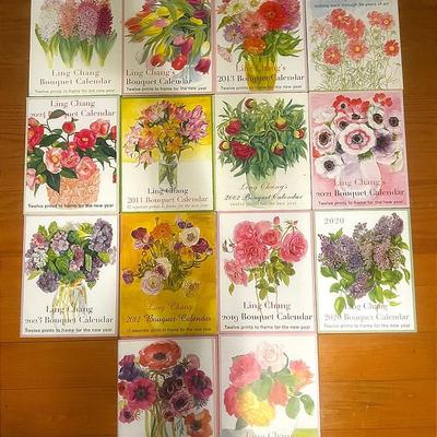 Ling Chang Collectible Water Color Calendar Prints: 14pcs