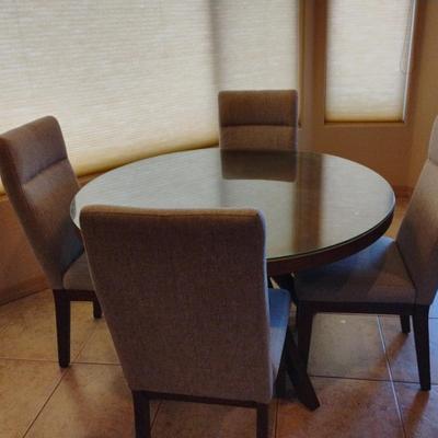 Bay Side Furnishings Dining Table Set, 4 Fabric Covered Chairs