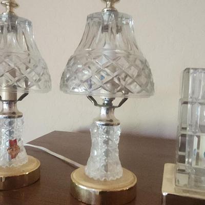 Vintage Small Crystal Table Lamps
