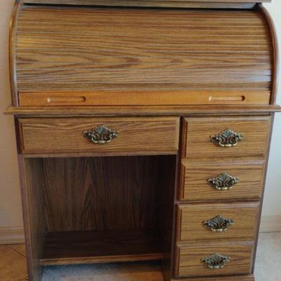 Small Wooden Rolltop Desk
