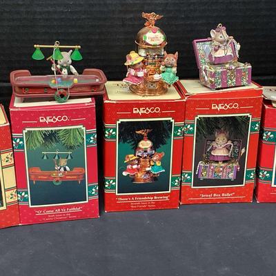 Charming Enesco Mice Ornaments – Eight Piece Whimsy Holiday Collection