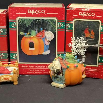 Vintage Christmas Ornaments Featuring Enesco "Peter Peter Pumkin Eater"