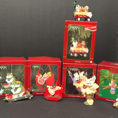 Carlton Cards Christmas Ornaments Featuring "Puppy Pals"