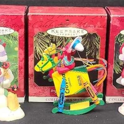 Hallmark Keepsake Snowman Collection – Includes Crayola Rocking Horse Ornament