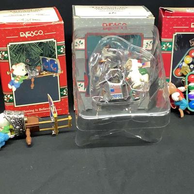 Enesco Collectible Christmas Ornaments Featuring “One Small Step” – Lot With Boxes Included