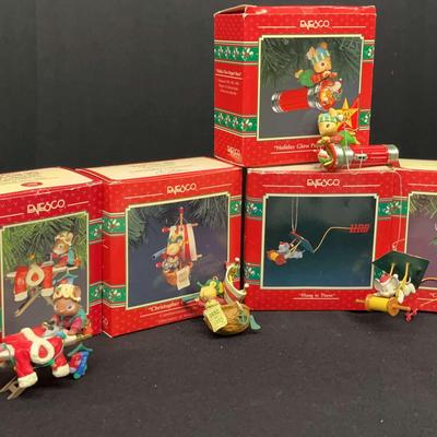 Nice Collection Of Enesco Christmas Ornaments, Includes “Candlelight Serenade”