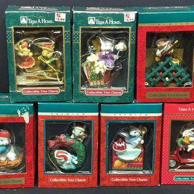 Vintage Kmart Trim A Home Collectible Tree Charms – Set Of 8 With “Santa’s Popcorn”