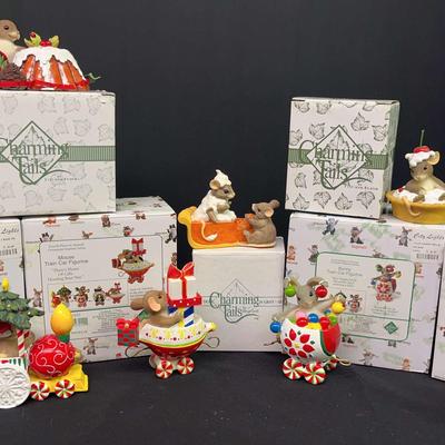 Charming Tails Holiday Figurines Featuring Annual Train Car Series by Enesco