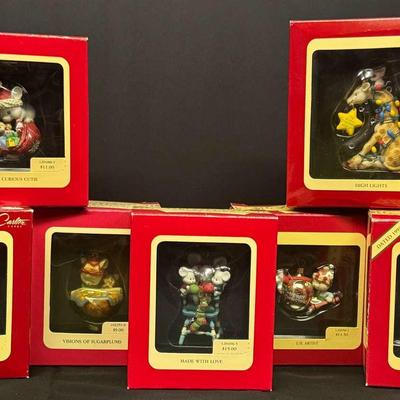 Lot Of 7 Carlton Cards Heirloom Christmas Ornaments In Boxes 
