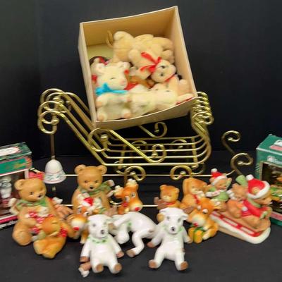 Eclectic Lot Of Christmas Ornaments – Includes Trim A Home, Teddy Bears, Reindeer & Sleigh