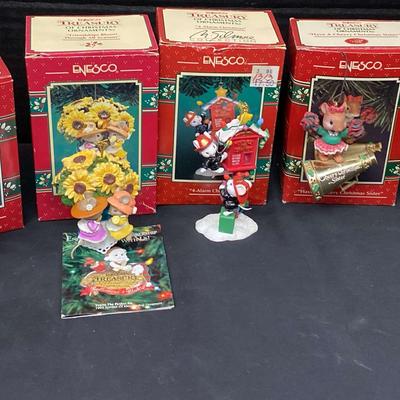 Charming Enesco Ornament Collection – “Full House Mouse” & Six Whimsical Companions