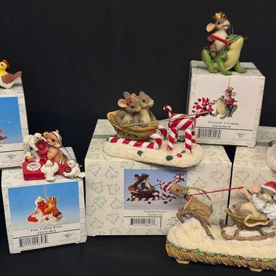 Fitz And Floyd “Farming Tails” Christmas Ornaments – With Boxes! Sugar Time Band Float & More