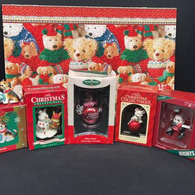 Assorted Christmas Ornament Collection with Puzzle