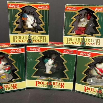 Coca-Cola Polar Bear on Ice Ornament & Polar Bear Cub Collection