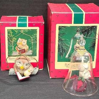 Hallmark Ornament Assortment – Featuring “Playing Possum” Glass Dome Ornament