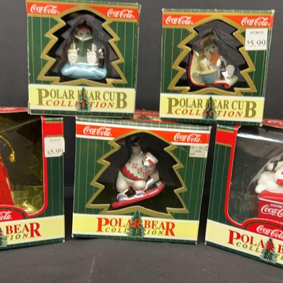 Coca-Cola Polar Bear Ornament Collection Featuring Snowboarding Bear