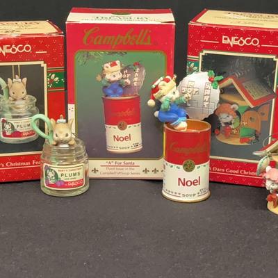 Seven Enesco Christmas Ornaments Featuring “Christmas Cruising” & More – Vintage Holiday Collection
