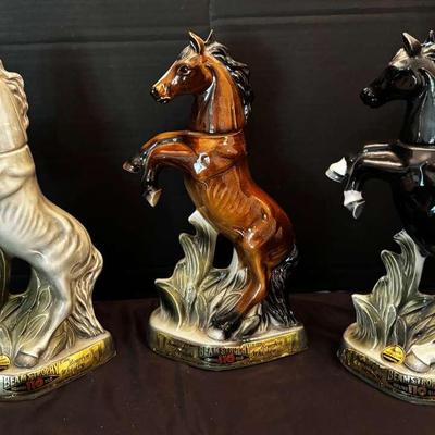 Vintage Jim Beam Regal China Horse Decanters – Set of 3