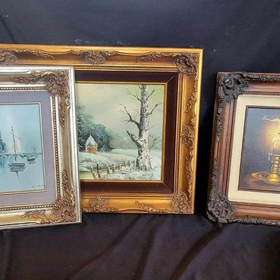 Framed Canvas Art Prints in Ornate Wooden Frames