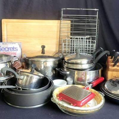 Kitchen Cookware Featuring Knife Set, Pots, Pans, Tools & More