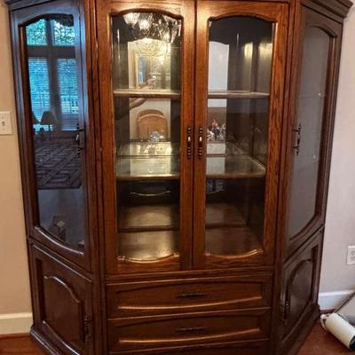 Solid Wood Three-Piece China Hutch
