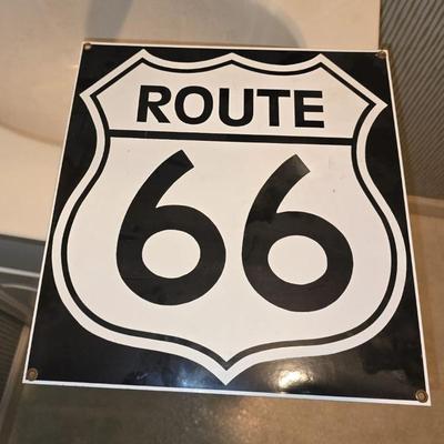 Sale Photo Thumbnail #7: Porcelain Route 66 Sign  