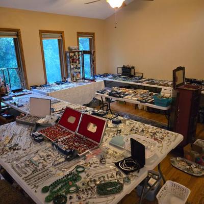 Sale Photo Thumbnail #96: This is the room with jewelry- below tables is also full
