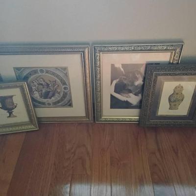 Lot Of 4 Pieces Of Framed Decor