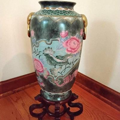 Large Oriental Vase With Stand