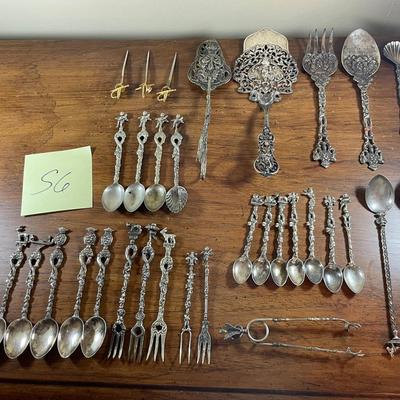 Lot Of Ornate Silverware, Mostly Italian