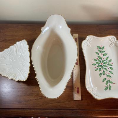 Three Lenox Serving Pieces