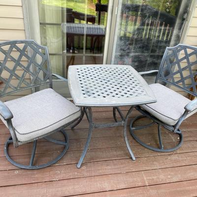Small Outdoor Table And Two Matching Chairs 