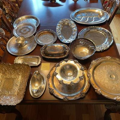 Lot Of Silver Plated Serving Trays