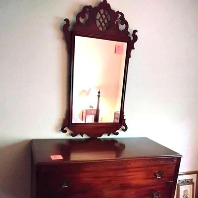 Vintage Wood Framed Mirror