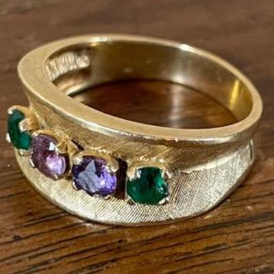 Gold Toned Ring With 4 Stones