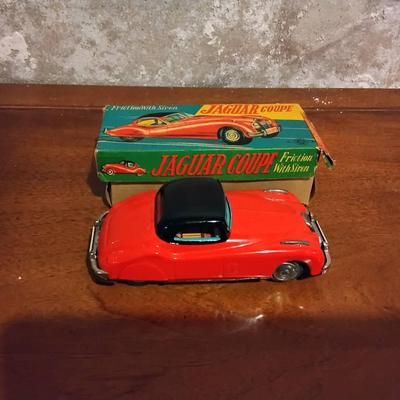 Vintage Tin Jaguar Coupe With The Original Box