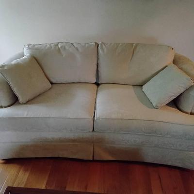 Formal Off-White Brocade Damask Love Seat By Drexel  2 Of 2