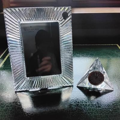 Waterford Crystal Picture Frame And Pyramid 