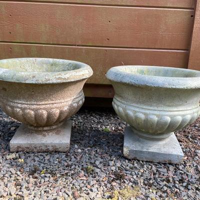 Pair Of Matching concrete Planter Urns